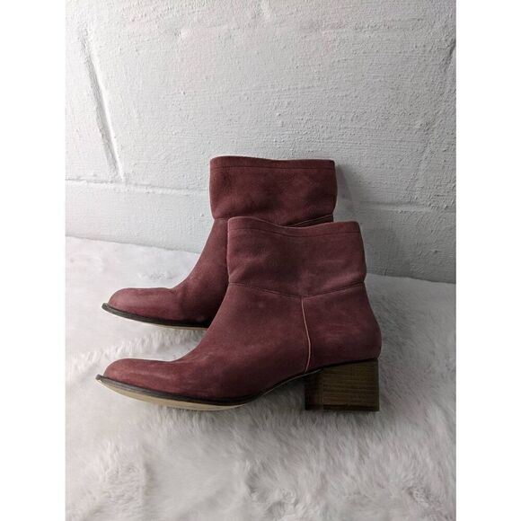 J Jill Mauve Suede‎ Ankle Boot Block Heels Sz 11 - Picture 1 of 10